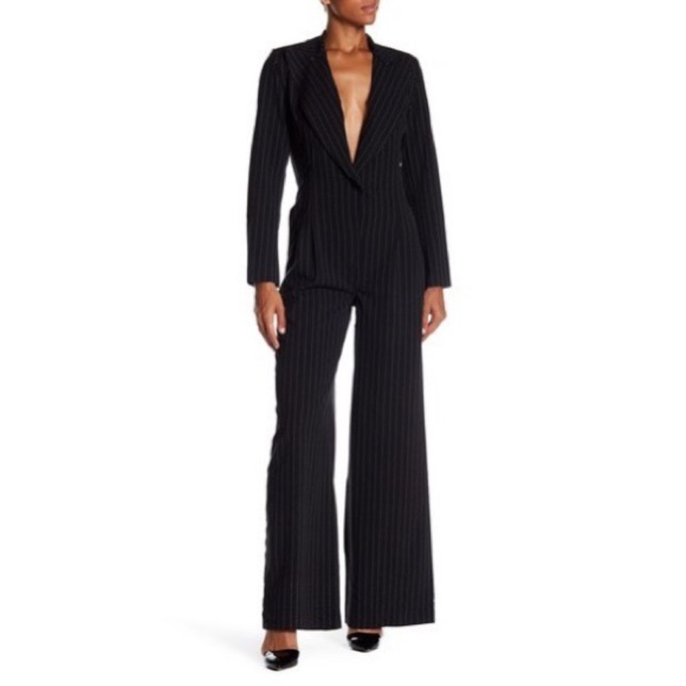 Medium Norma Kamali Wide Leg Pinstripe Jumpsuit